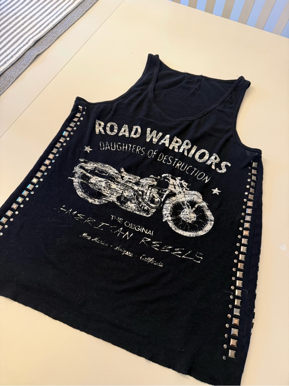 Road Warriors Black Studded Tank Top